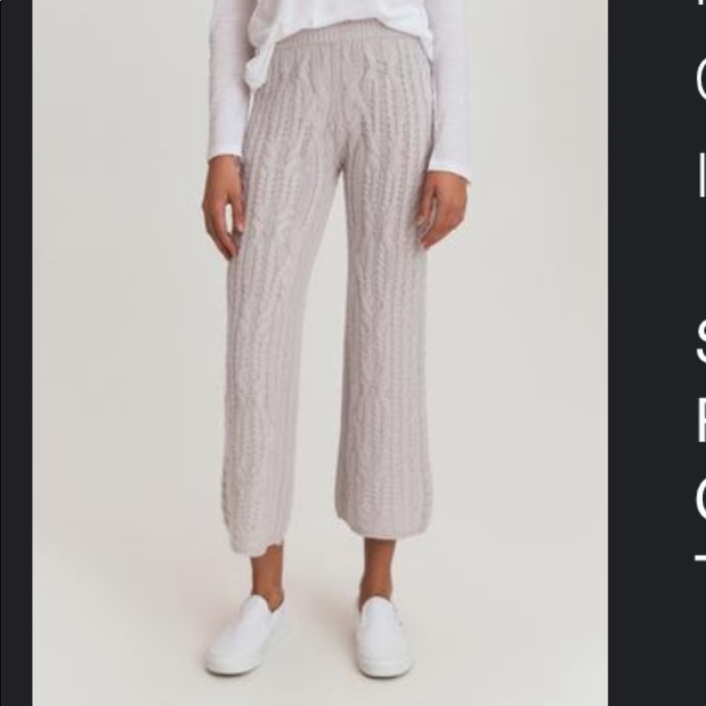 Wide Leg Cable Knit Pants XS